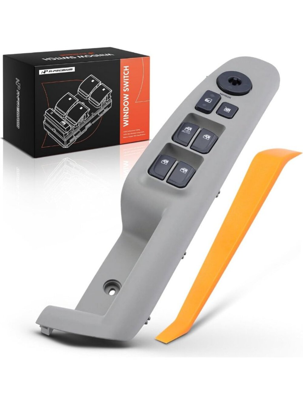 Power Window Switch for Front Left Driver Side - Gray, High Quality Replacement